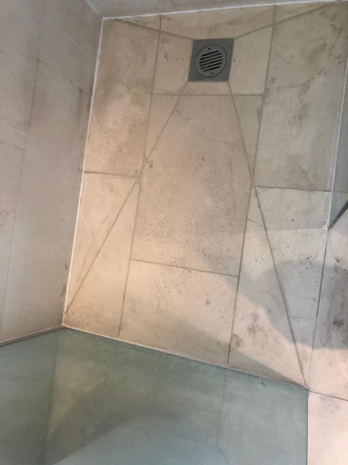London bathroom refit with new tiling and shower tray installation in progress